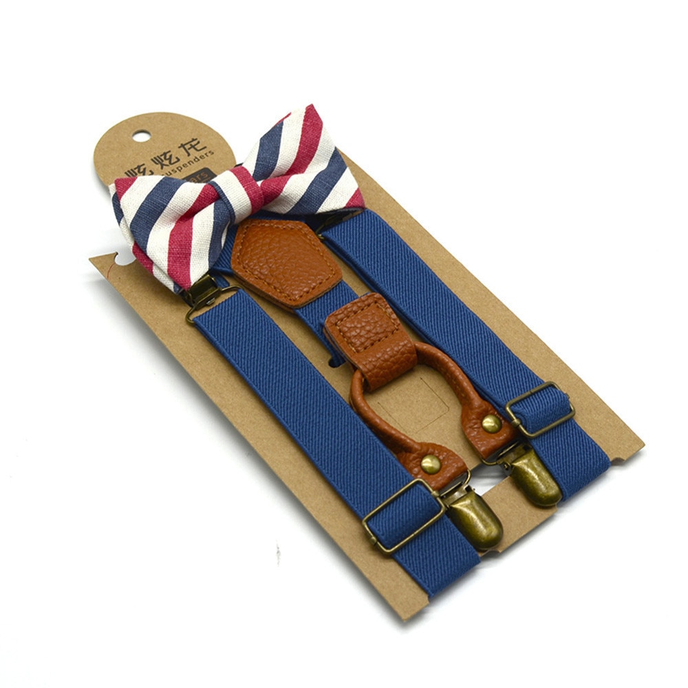 Boys Suspenders Bow Tie Set